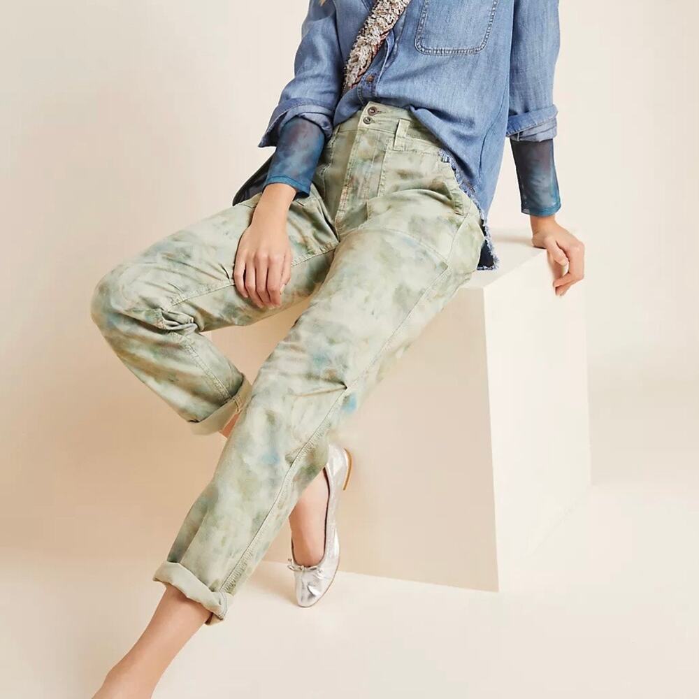 ANTHROPOLOGIE Women's Green Wander Cargo Pants Size 27